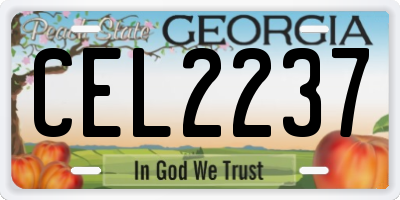 GA license plate CEL2237
