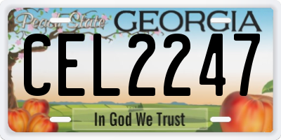 GA license plate CEL2247