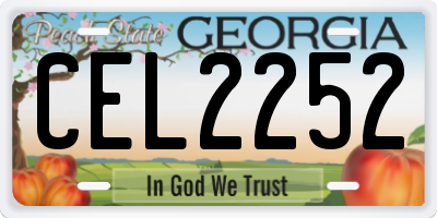 GA license plate CEL2252