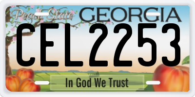 GA license plate CEL2253