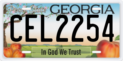 GA license plate CEL2254