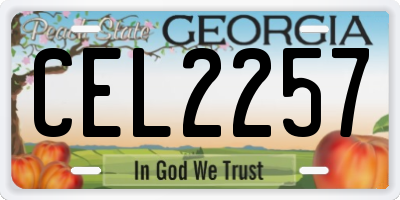 GA license plate CEL2257