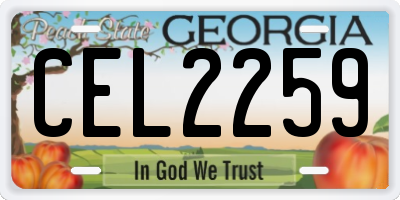 GA license plate CEL2259