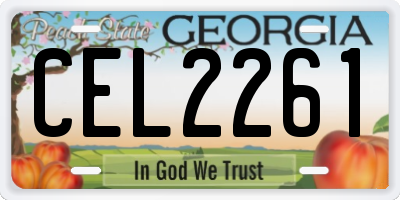 GA license plate CEL2261