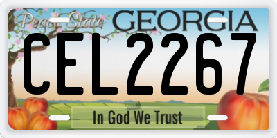 GA license plate CEL2267