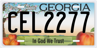 GA license plate CEL2277