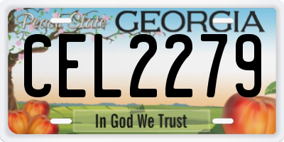 GA license plate CEL2279