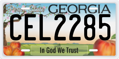 GA license plate CEL2285
