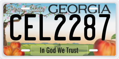 GA license plate CEL2287