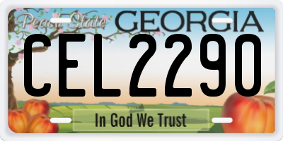GA license plate CEL2290