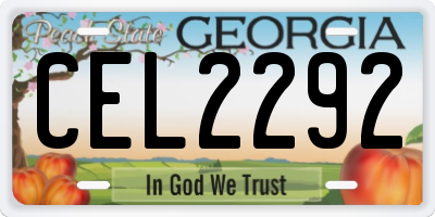 GA license plate CEL2292