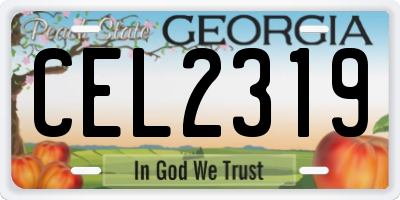 GA license plate CEL2319