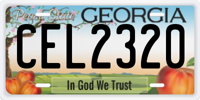 GA license plate CEL2320