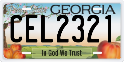 GA license plate CEL2321