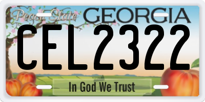 GA license plate CEL2322