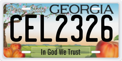 GA license plate CEL2326
