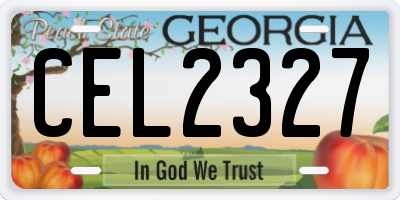 GA license plate CEL2327
