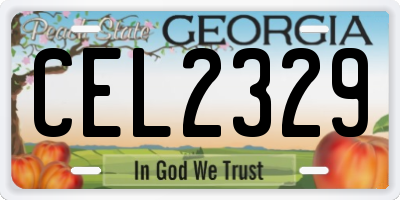 GA license plate CEL2329