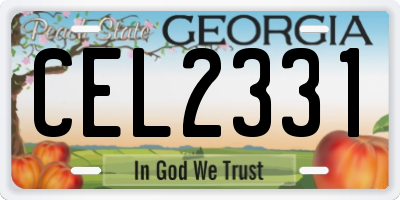 GA license plate CEL2331