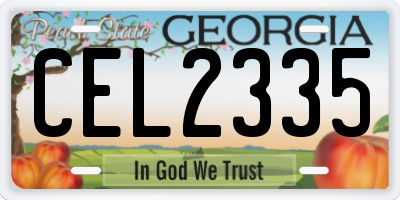 GA license plate CEL2335