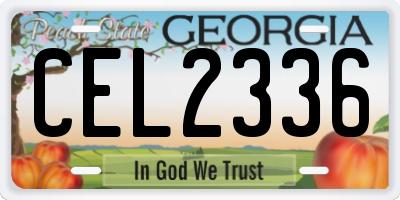 GA license plate CEL2336