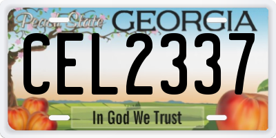 GA license plate CEL2337