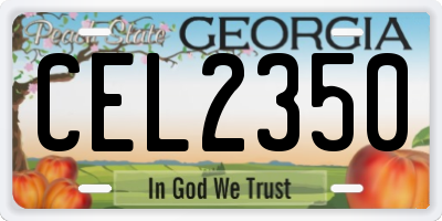 GA license plate CEL2350