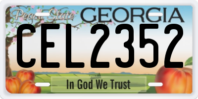 GA license plate CEL2352
