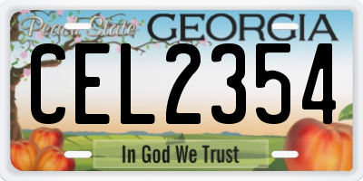 GA license plate CEL2354