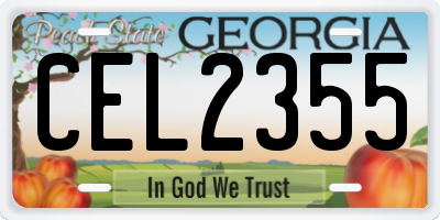 GA license plate CEL2355