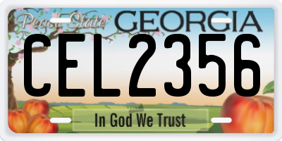 GA license plate CEL2356