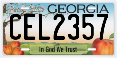 GA license plate CEL2357
