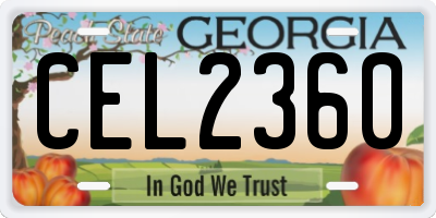 GA license plate CEL2360