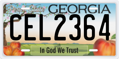 GA license plate CEL2364