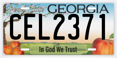 GA license plate CEL2371