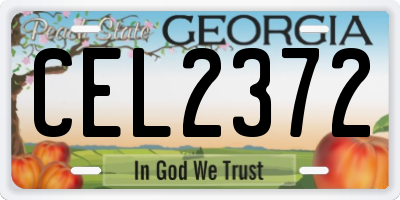GA license plate CEL2372