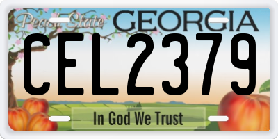 GA license plate CEL2379