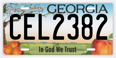 GA license plate CEL2382