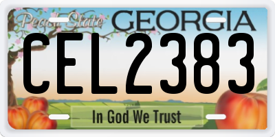 GA license plate CEL2383