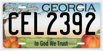 GA license plate CEL2392