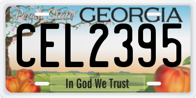 GA license plate CEL2395