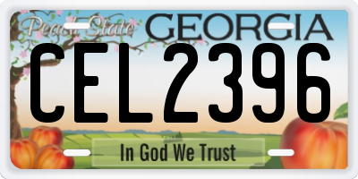 GA license plate CEL2396