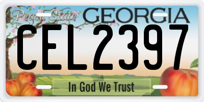 GA license plate CEL2397