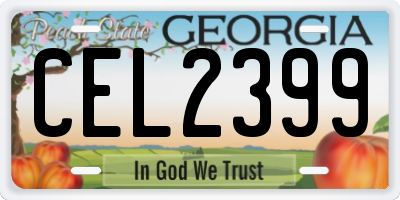 GA license plate CEL2399