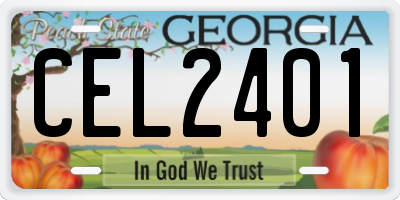 GA license plate CEL2401