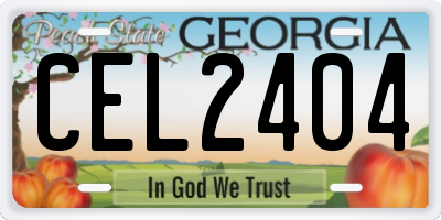 GA license plate CEL2404