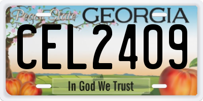 GA license plate CEL2409