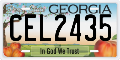 GA license plate CEL2435