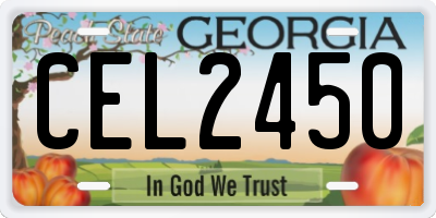 GA license plate CEL2450