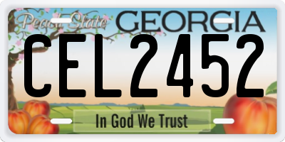 GA license plate CEL2452
